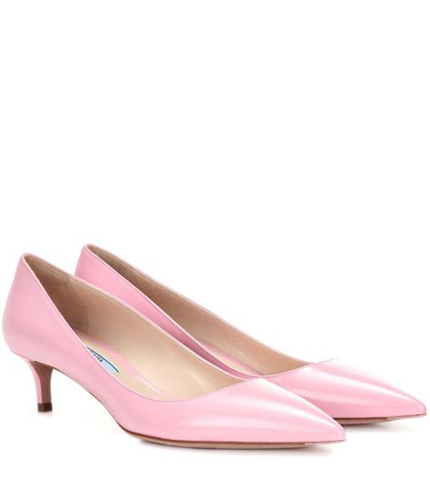 pink prada heels|Prada kitten heel pumps.